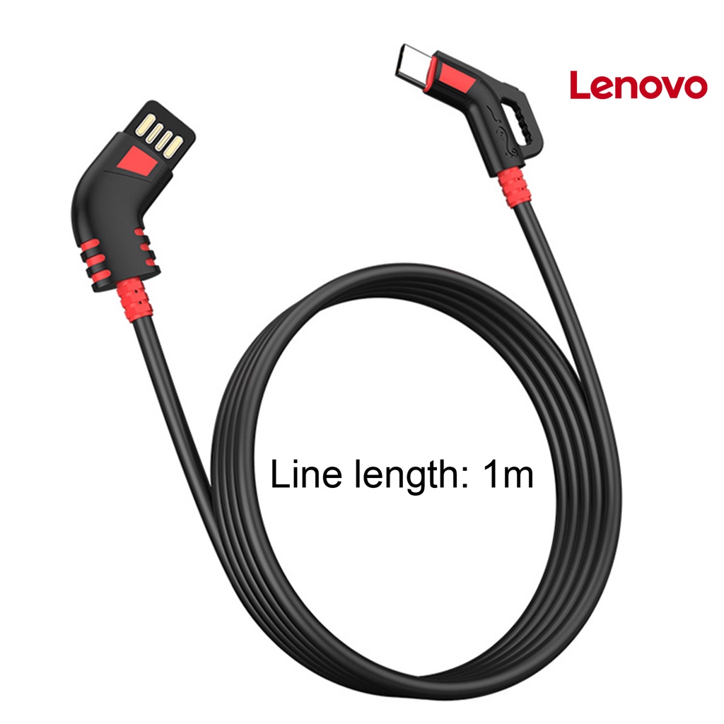 Dây cáp sạc nhanh truyền dữ liệu LENOVO KC đầu xoay góc 90 độ 2 trong 1 dành cho điện thoại Type C