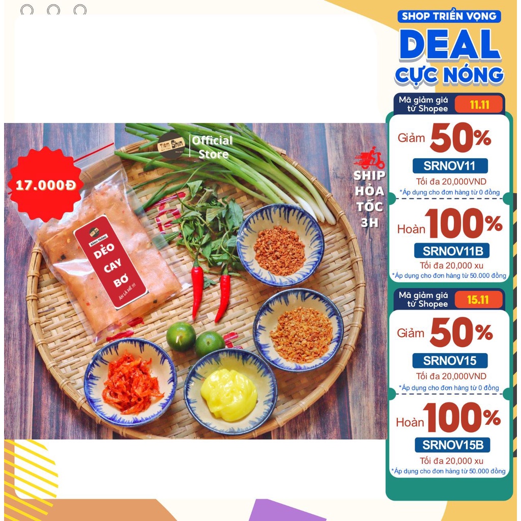Bánh Tráng Tôm Dẻo Cay Bơ túi Zip M