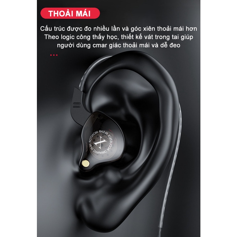 Tai Nghe Nhét Tai  X2  Âm Thanh Hifi Sống Động ,bass hay Tích Hợp Micrô Chống Ồn Tốt Housing Có Thể thay thế