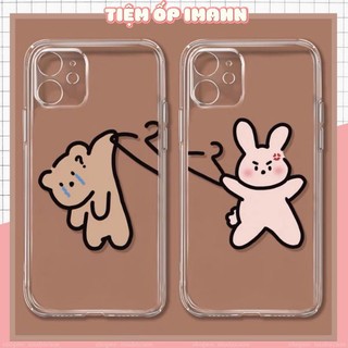 Ốp lưng điện thoại cặp đôi nam nữ dễ thương chống bẩn, Ốp cặp đôi thỏ mẫu mới cực đẹp