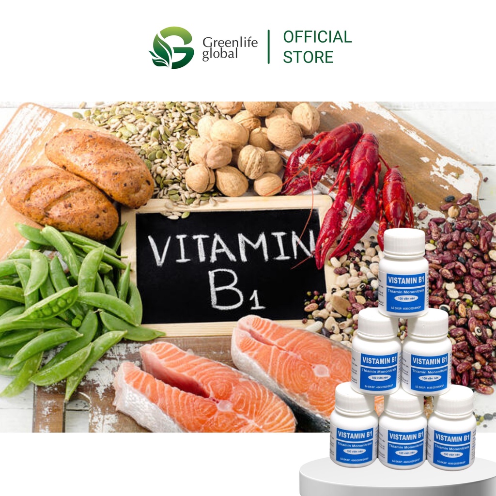 Vitamin B1 Đại Uy (lọ 300 viên nén) ăn ngủ ngon, làm đẹp, đắp mặt, dưỡng trắng , gội đầu kích mọc tóc