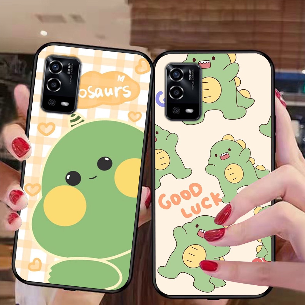 Ốp lưng oppo a55 4g / oppo a55 5g khủng long xanh hồng cute