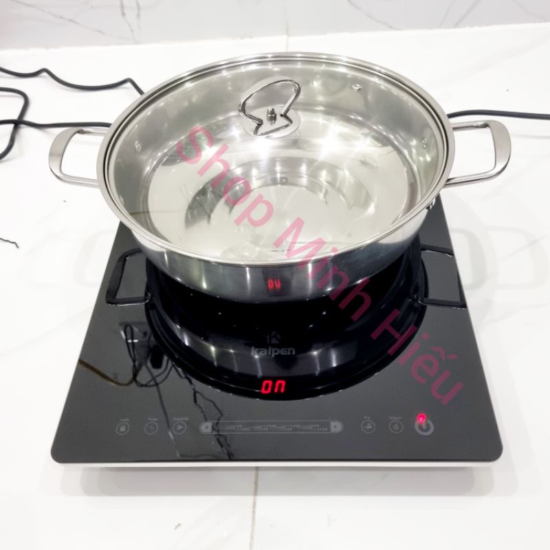 Bếp từ Kalpen 1613 1616 1619 nấu siêu nhanh với vòng từ kép 2200w kèm nồi lẩu 28cm