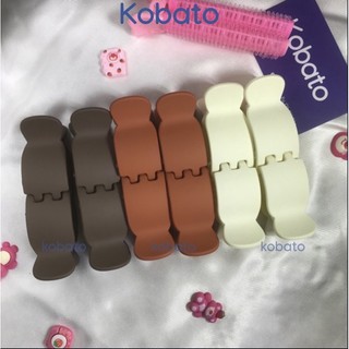 Set 2 kẹp tóc càng cua bằng nhựa nhám nano loại 5 răng, 3 răng màu cam nâu và đen dể thương cho nữ CBRN014