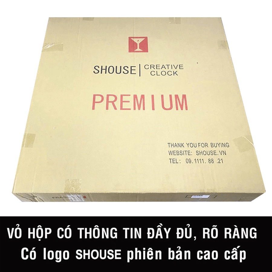 Đồng hồ treo tường S-A211 trang trí nghệ thuật kim trôi chính hãng Shouse