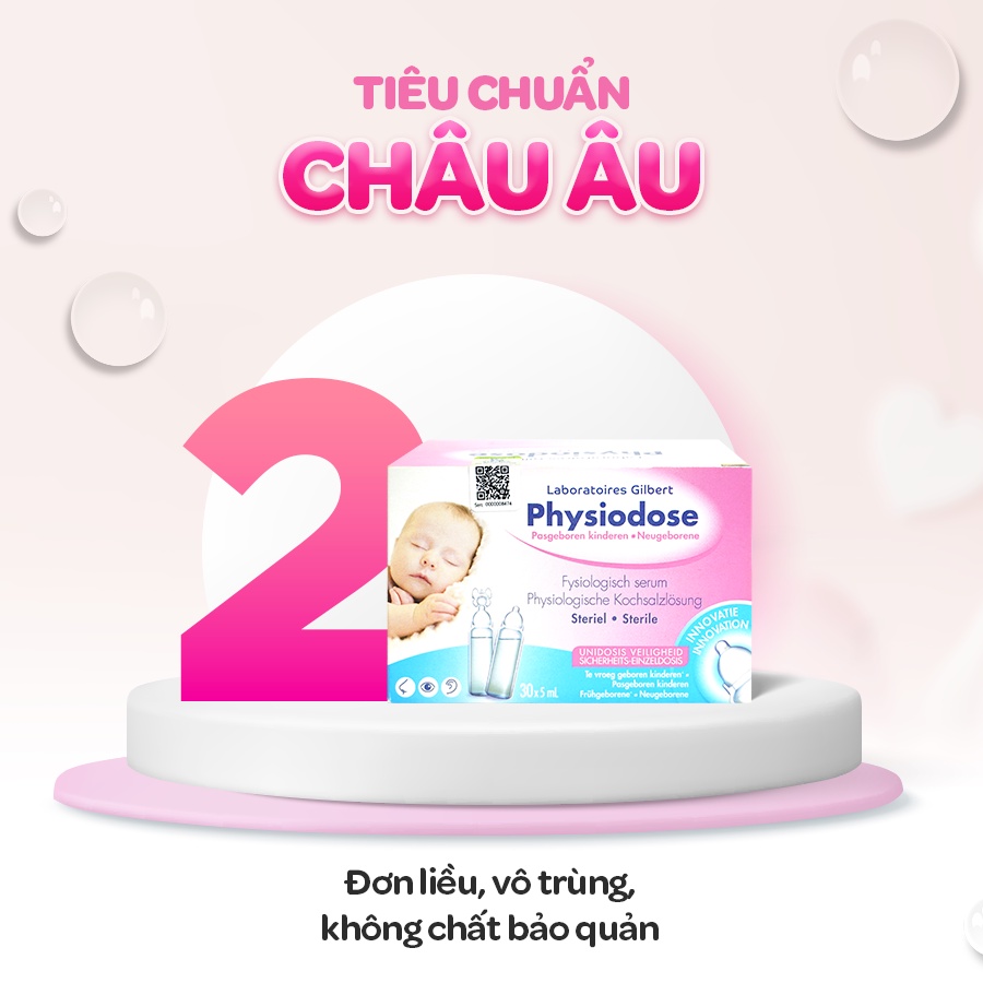 [QUÀ TẶNG KHÔNG BÁN] Combo 5 Ống Nước Muối Sinh Lý Physiodose Và 5 Gói Gạc Dr.Papie