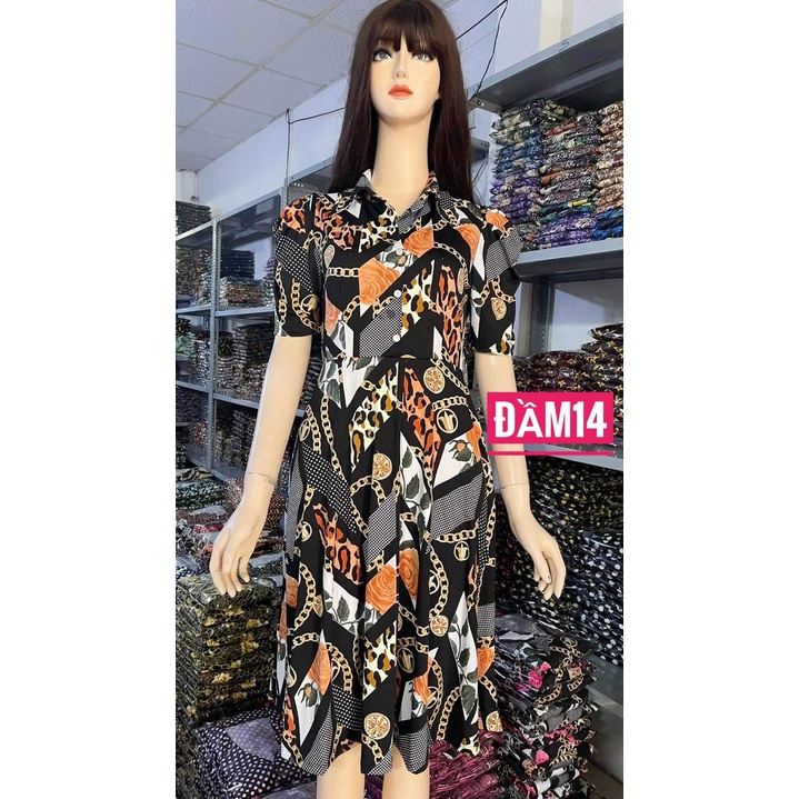 Đầm trung niên thun aty in 3D thun loại 1