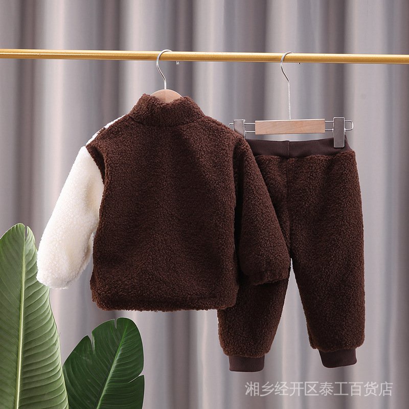 Bộ Đồ Thời Trang Thu Đông Hai Mảnh Dày Dặn Ấm Áp Thêu Chữ Phong Cách Mới Dành Cho Bé Trai 2022 BDMP