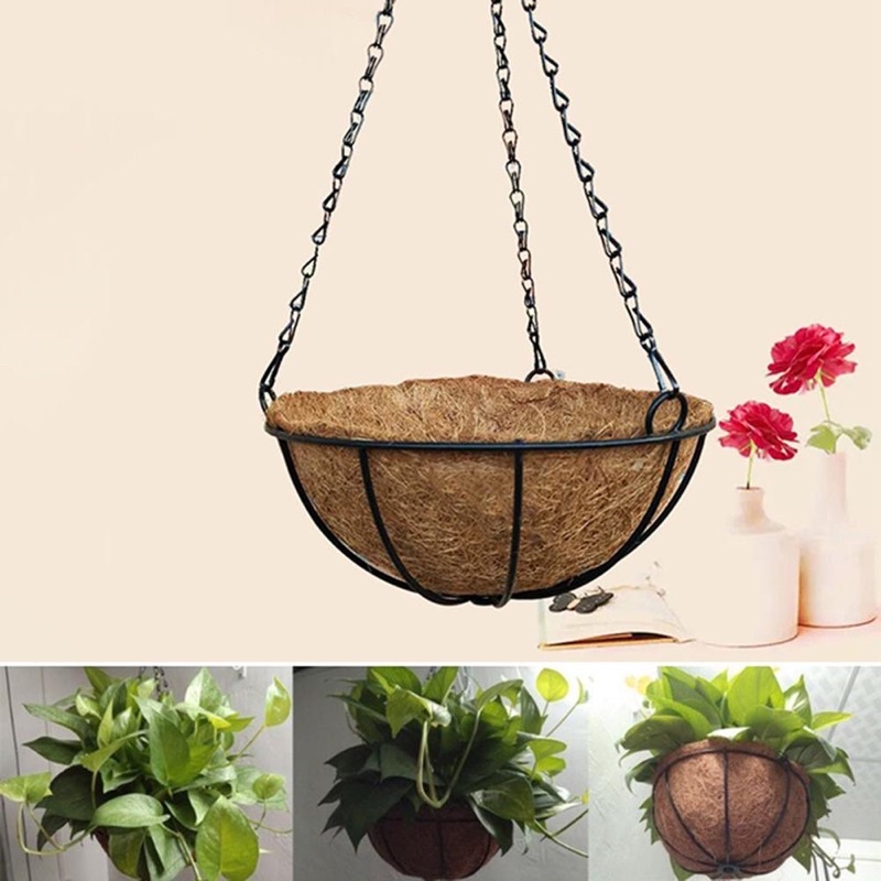 Chậu hoa treo xơ dừa hình tròn đường kính 25cm