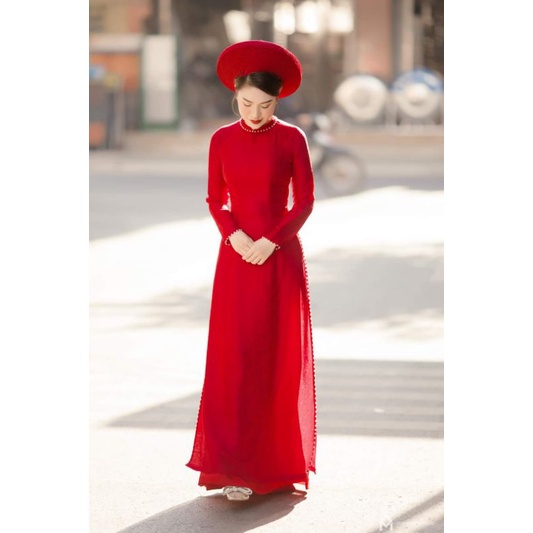 Sale_Áo dài cô dâu 4 tà đính hạt_có may bigsize