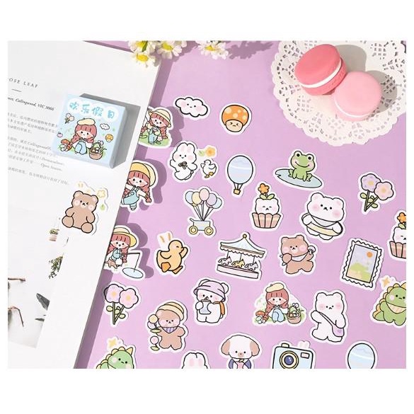 Set 50 Tấm Sticker hình dán Cô Gái - Chibi Dễ thương - chọn mẫu