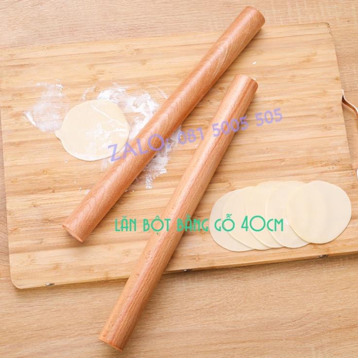 Cây Lăn Bột Bánh Bằng Gỗ dài 40cm chất liệu gỗ tốt Dụng cụ pha chế QDP