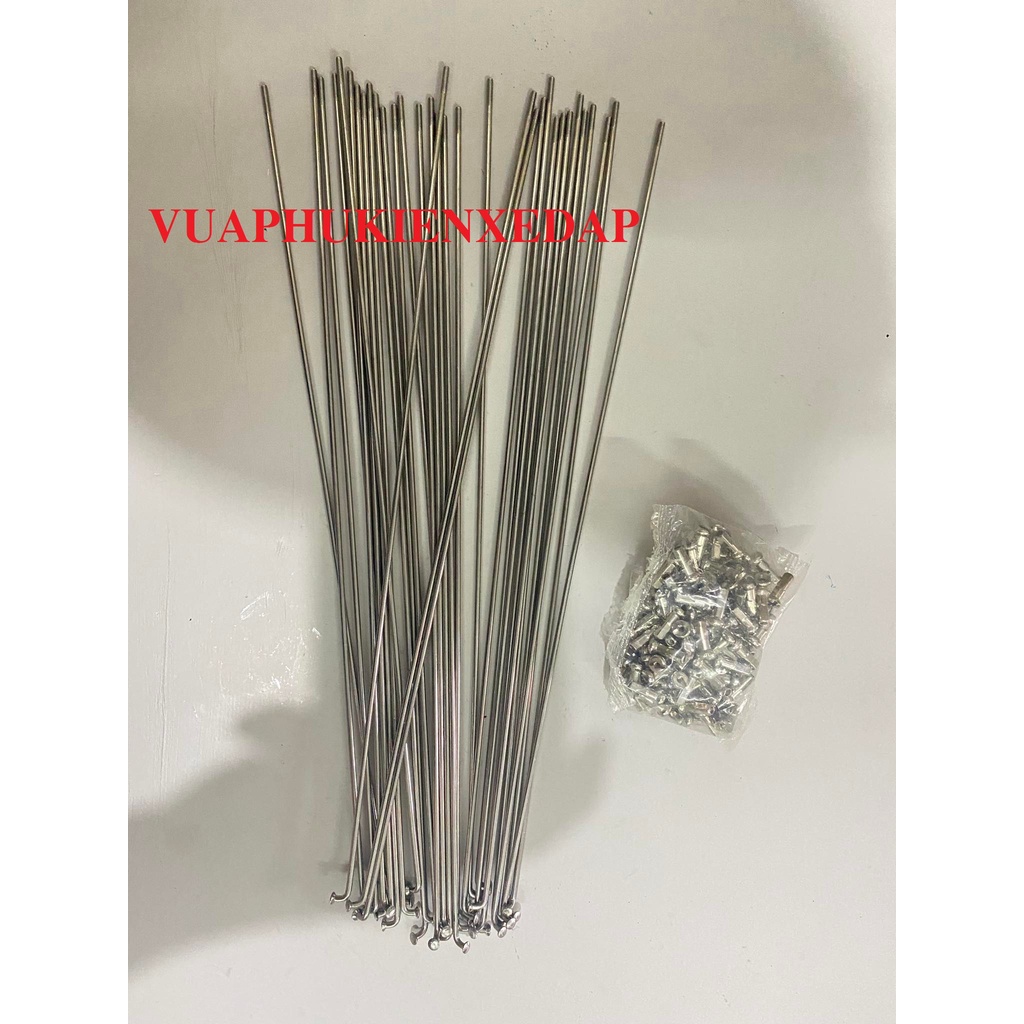 Nan hoa inox Xe đạp thể thao 10 chiếc các cỡ màu bạc