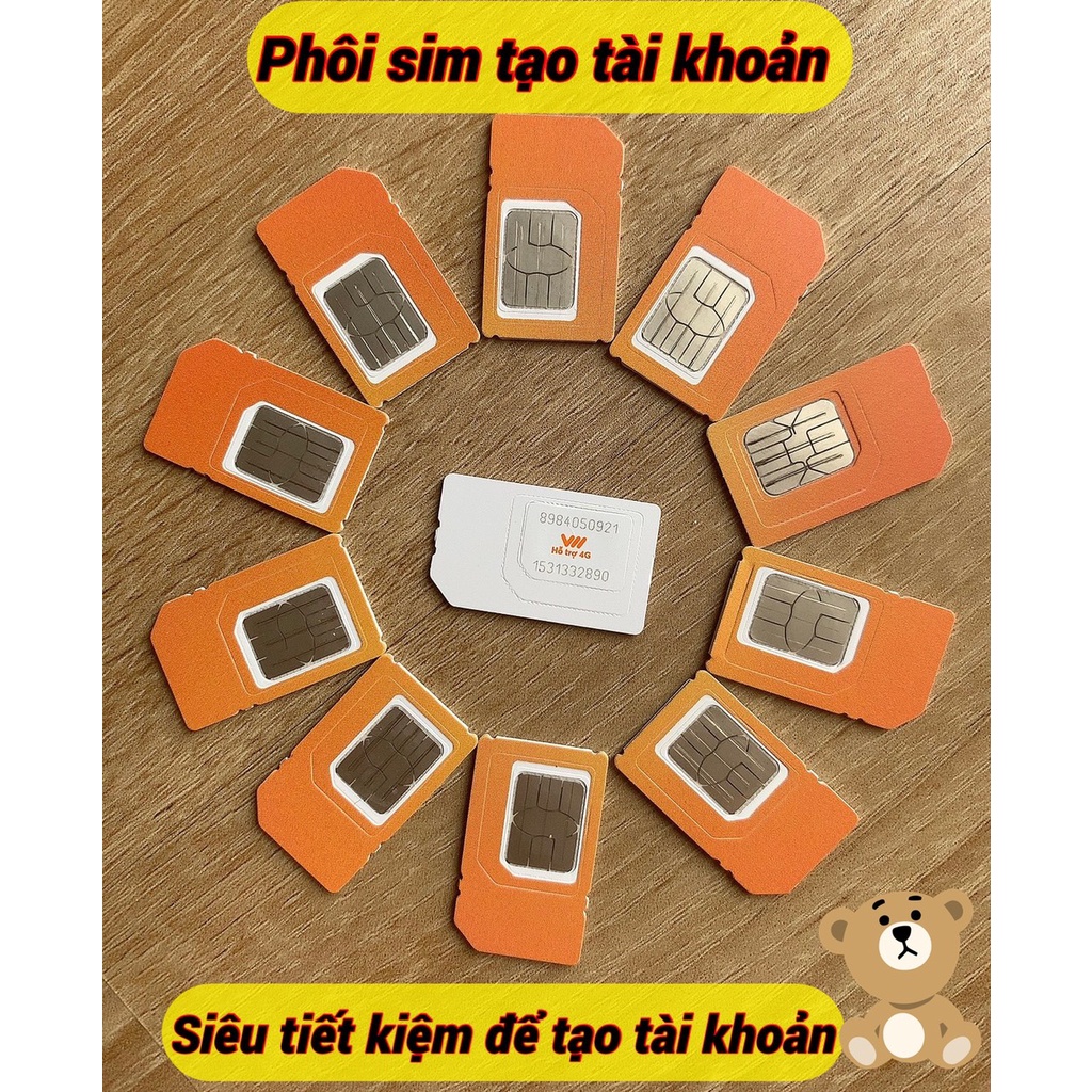 Sim hạt ngô phôi sim Vietnamoblie tạo tài khoản