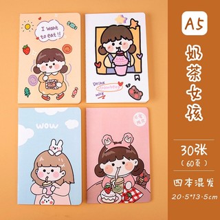 Vở A5 hình bé gái, bé khủng long