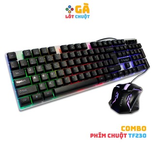 Bàn phím giả cơ kèm chuột gaming t-wolf 230,bàn phím máy tính có đèn led đổi màu - gà lót chuột