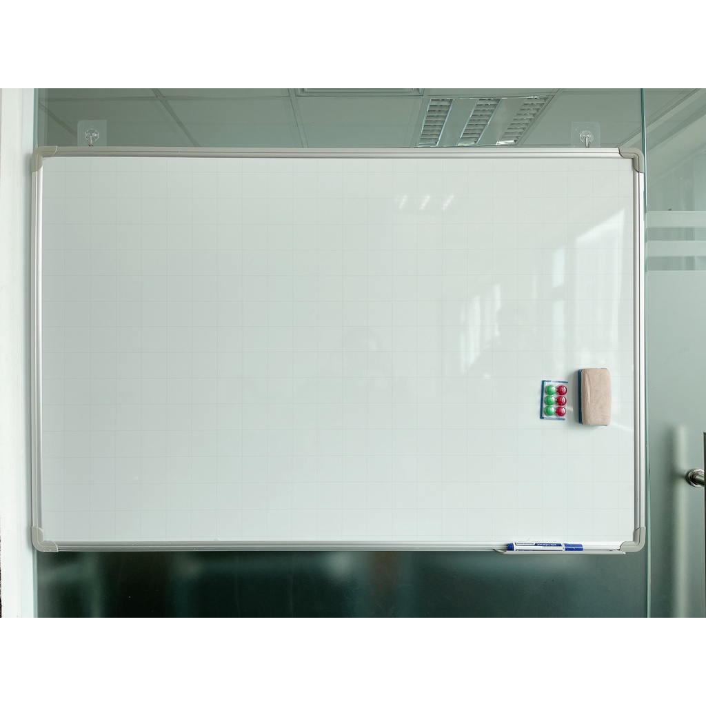 Bảng từ trắng viết bút lông dạ Hàn quốc  Tặng Bút lông dạ, bông lau, nam châm. BH 2 năm, Freeship HN