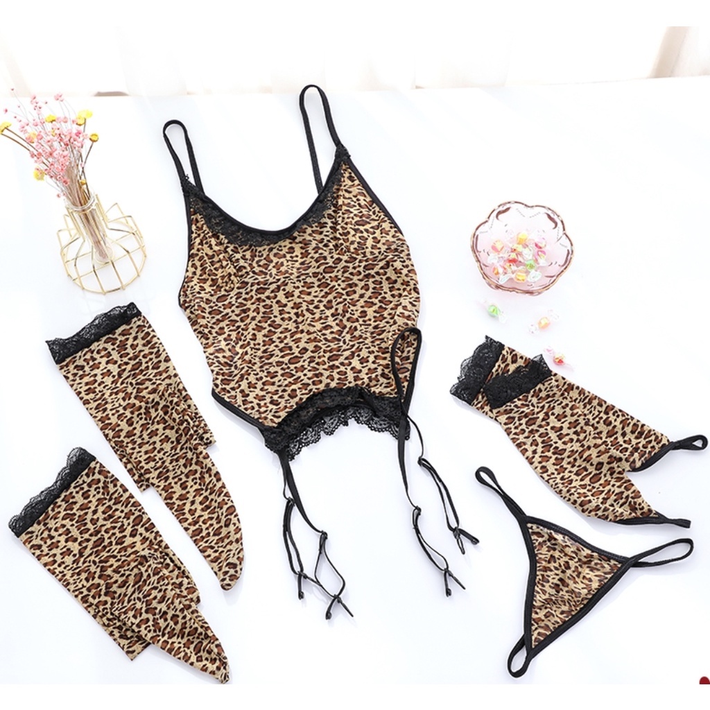 Cosplay nàng báo gợi cảm - Đồ ngủ hóa trang sexy da beo nhiều chi tiết