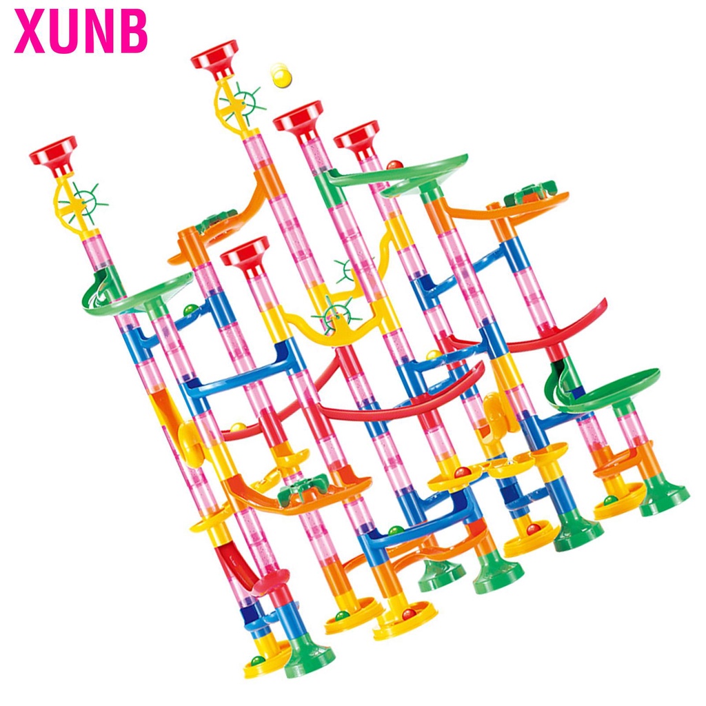 Xunb Marble Run Building Blocks Three Dimensional DIY Race Track Toy Construction Toys