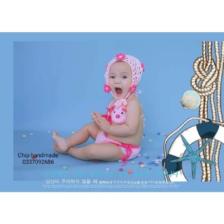 Bikini heo hồng và bandana cho bé