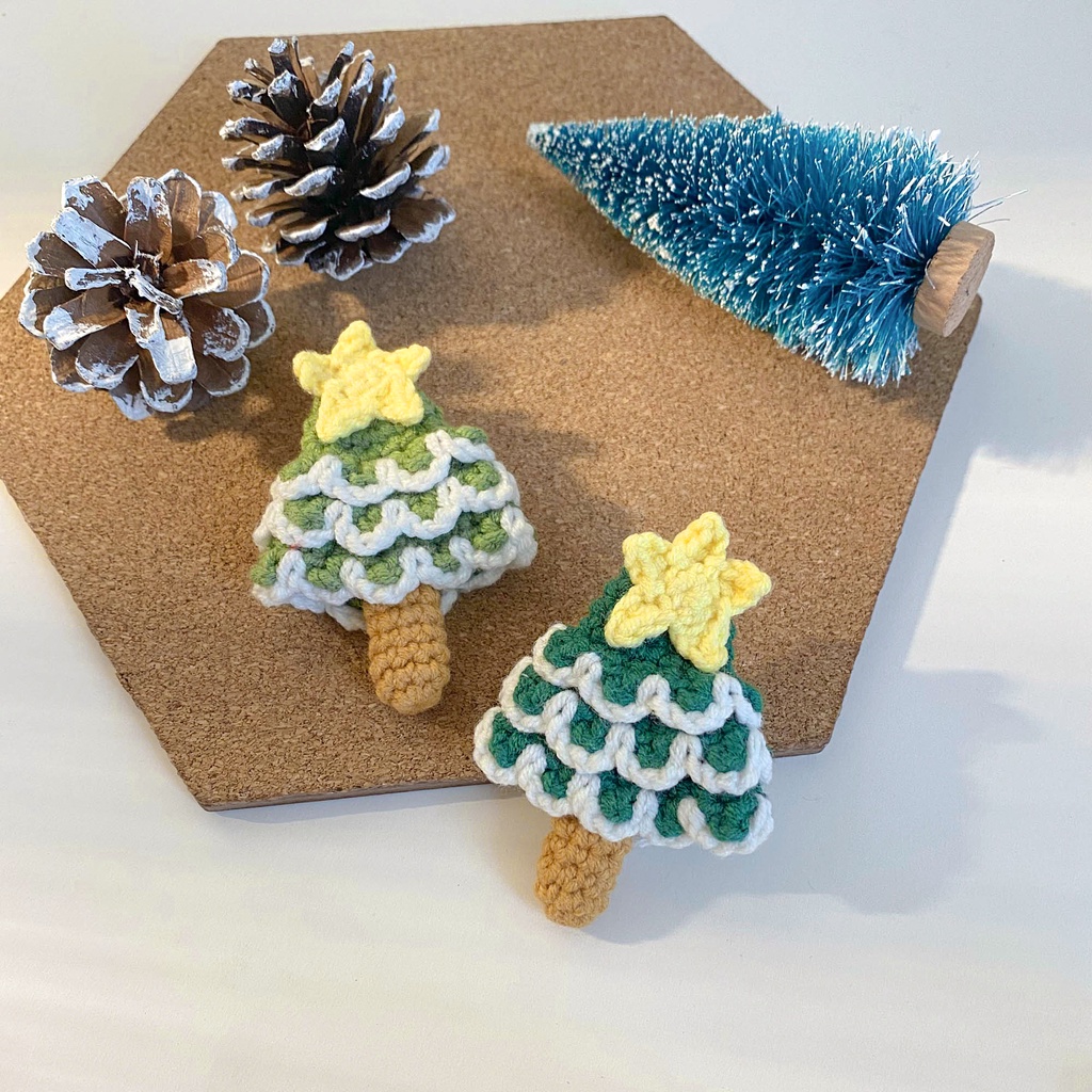 Móc khóa Noel - Móc khóa bằng len Noel - Pin cài trang trí giáng sinh - Trang trí Noel - Móc khóa bằng len Noel