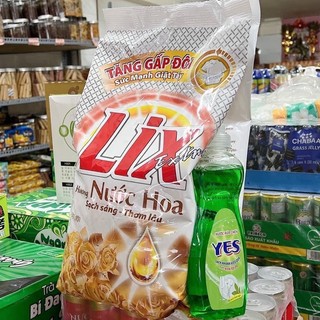 Bột giặt lix Hương hoa -5.5kg tặng kèm chai nước rửa chén 400ML