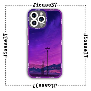 Ốp lưng iphone và samsung xiaomi oppo cạnh vuông Jicase Hoàng Hôn Chill