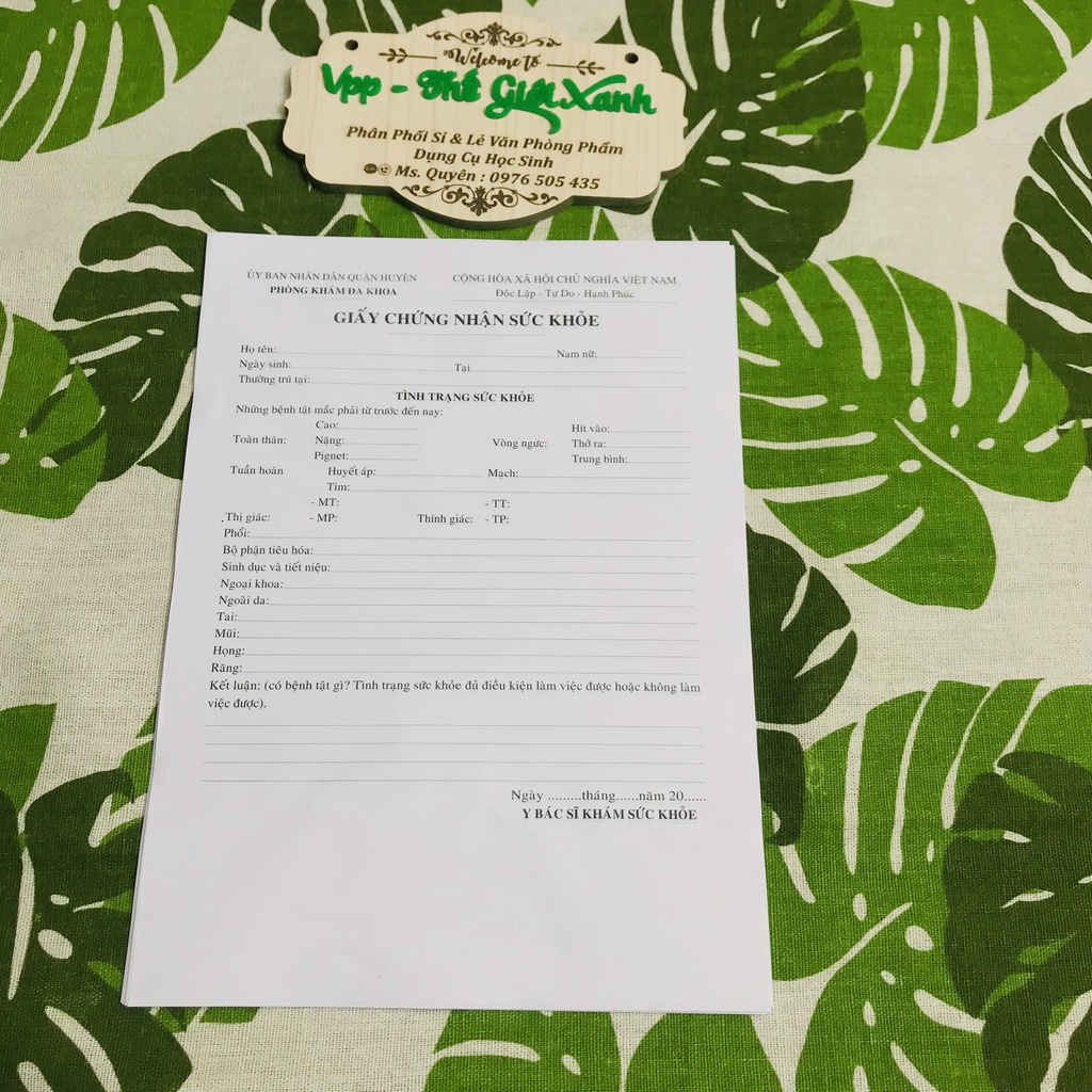 GIẤY KHÁM SỨC KHOẺ