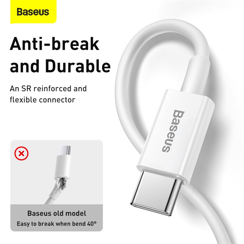 Dây Cáp Sạc Nhanh BASEUS 20W Loại C PD Dành Cho iPhone 12 pro Max XS Max 8 7 6 Plus