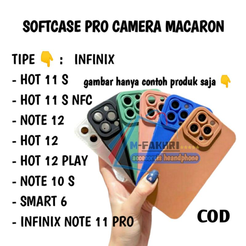 Softcase Pro camera Macaron Infinix hot 11 Infinix hot 11 s nfc Infinix note 12 Infinix hot 12 infin