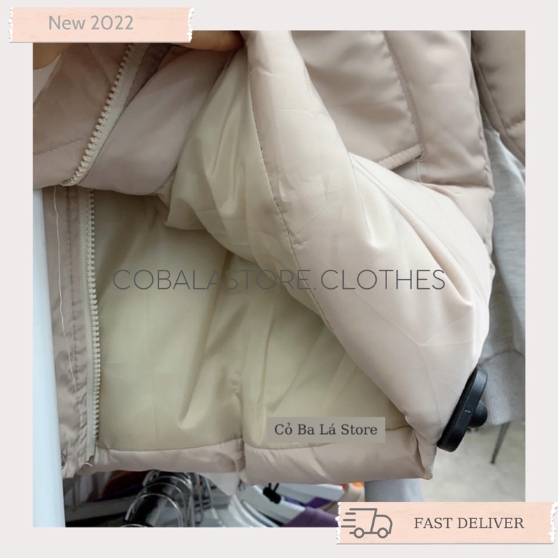 Áo Khoác Phao Nữ Dáng Lửng Mũ Lông hàng Quảng Châu hot trend 2021