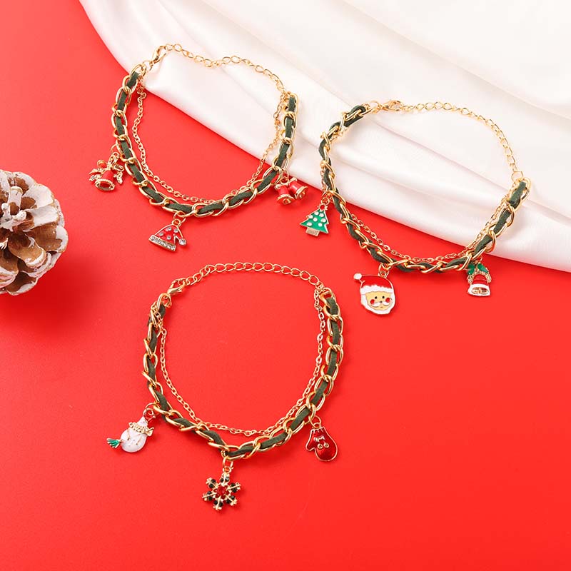 Vòng Đeo Tay Họa Tiết Giáng Sinh Thời Trang Dễ Thương Bắt Mắt