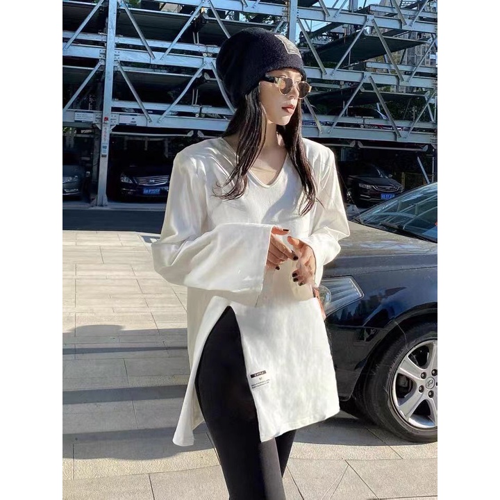 NRVP Áo Thun Nữ Dài Tay Dáng Rộng Phong Cách Hàn Quốc Thời Trang Mới 2023