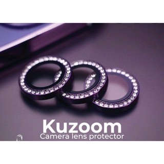 Bộ 3 dán mắt camera KUZOOM đính đá kim cương iphone 14 pro max,14 pro,13 pro 12 pro max/12/11 pro max chính hãng