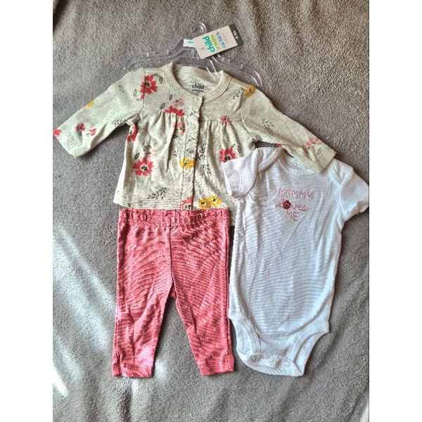Set Carter's 3 món bé gái 0-9m chính hãng