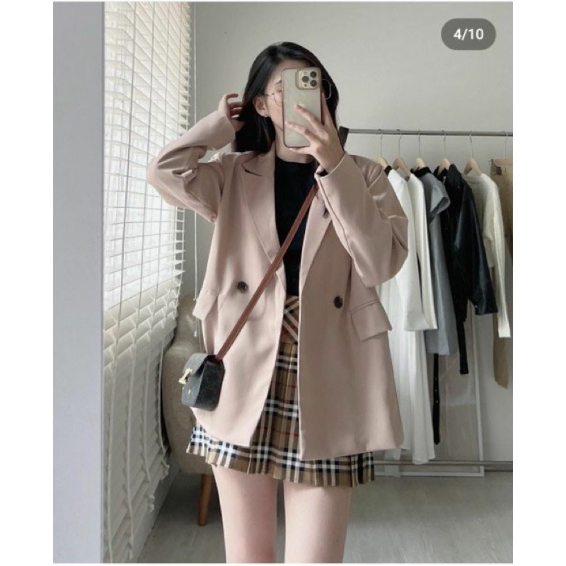 Pass áo vest blazer giá rẻ cho sinh viên size M 48-55kg - thanh lý blazer vest nâu