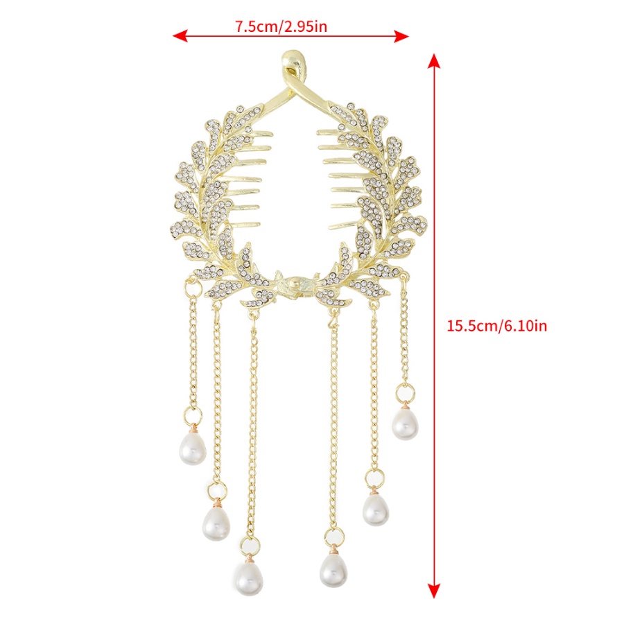 Kẹp Tóc Kim Loại Đính Đá Và Ngọc Trai Nhân Tạo Thời Trang