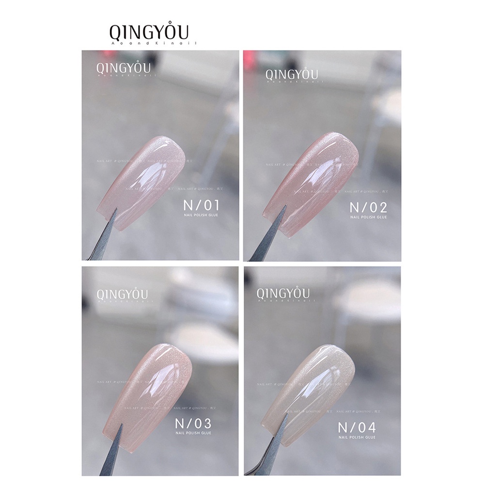 GNOMESHGH Sơn Gel Móng Tay Đá Linglong Keo Mắt Mèo Pha Lê Sơn Móng Tay Trong Suốt Màu Da Quế Cô Gái Thuần Khiết Nhẹ Nhàng