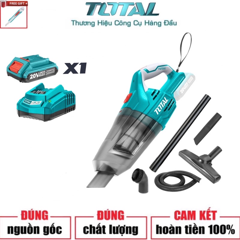 TOTAL Máy hút bụi 0.7L dùng pin Lithium 20V TVLI2001