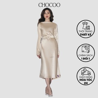 Đầm thiết kế CHOCOO Lucky Long Dress thiết kế dáng phối đai chất liệu lụa cao cấp
