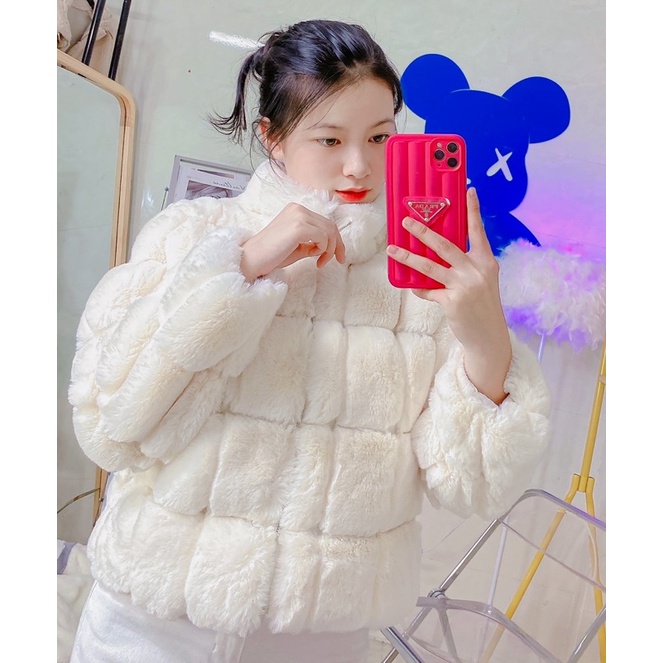 Áo khoác lông thỏ 6 màu xịn từ trong ra ngoài .
