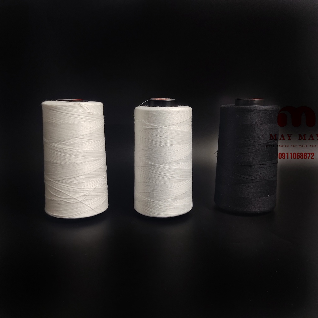Chỉ may Coats loại tốt cuộn nguyên 5000m 3 màu trắng đen kem