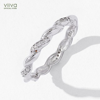 Nhẫn bạc 925 mạ platinum pavé twist ring r5354601