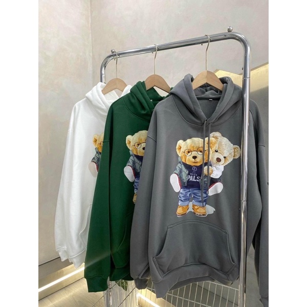 Áo hoodie 2 gấu cõng nhau mũ 2 lớp TTA866