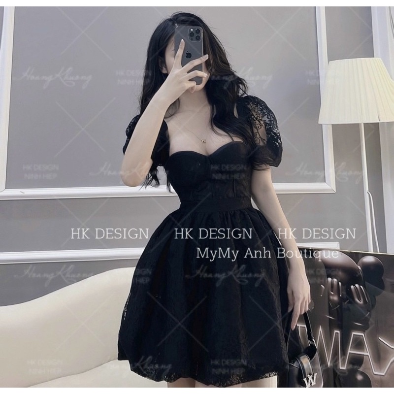Đầm xoè dự tiệc cúp ngực chất ren siêu sang chảnh