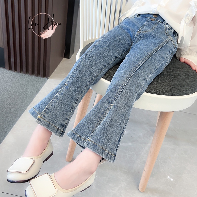 Quần ống loe cho bé gái chất liệu Jean Chuyên Hàng QCCC Q01