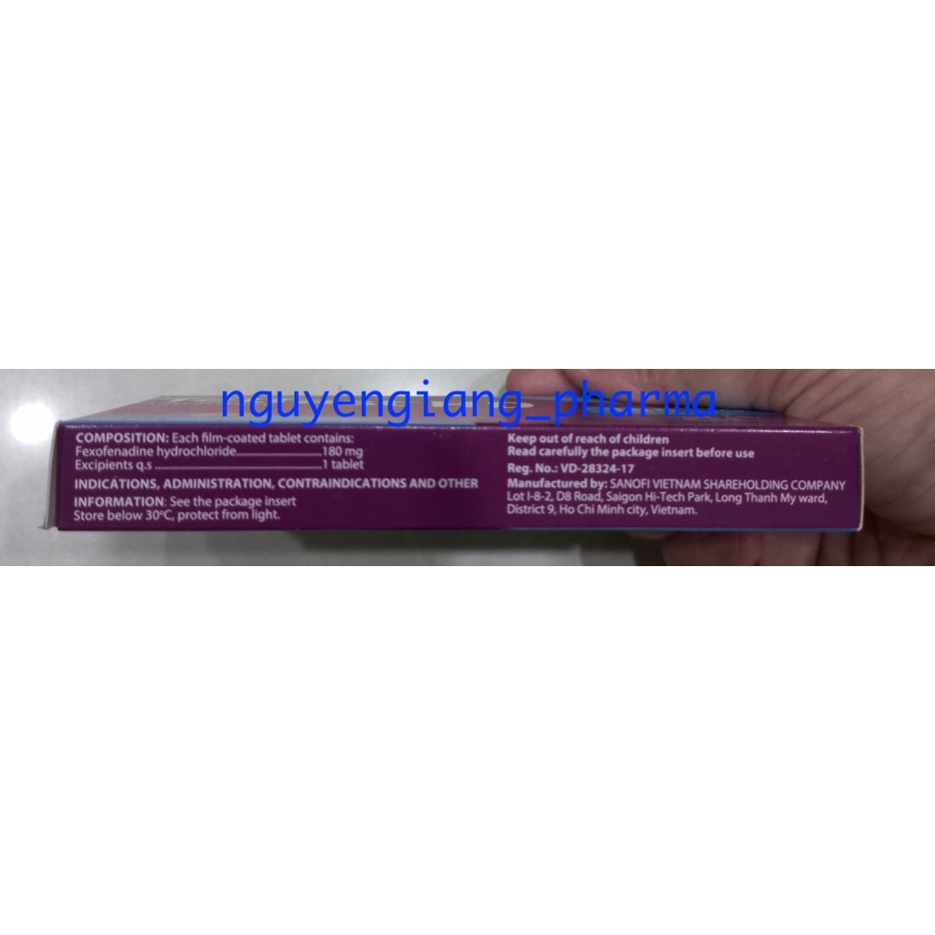 Thực phẩm bảo vệ telfast 180 HD - Hộp 10 viên