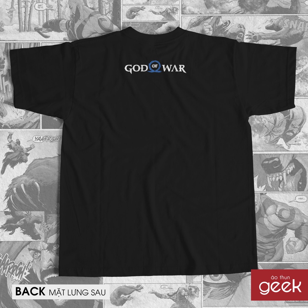 Áo thun hình God of War - Ragnarok 02, vải 100% Cotton dày, siêu mịn.