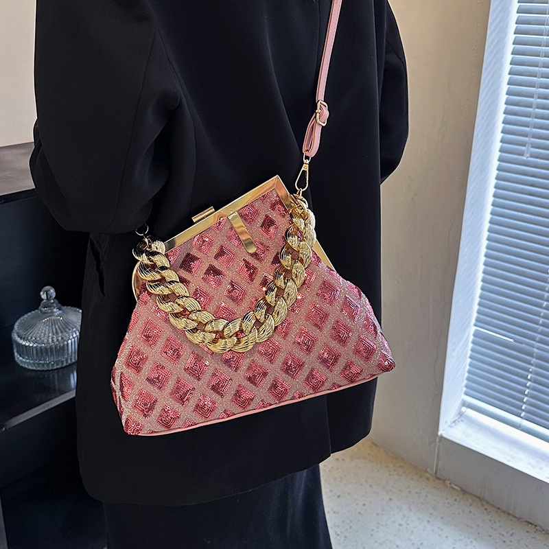 Túi Đeo Chéo Đính Kim Sa Lấp Lánh Phong Cách Retro Dễ Phối Đồ