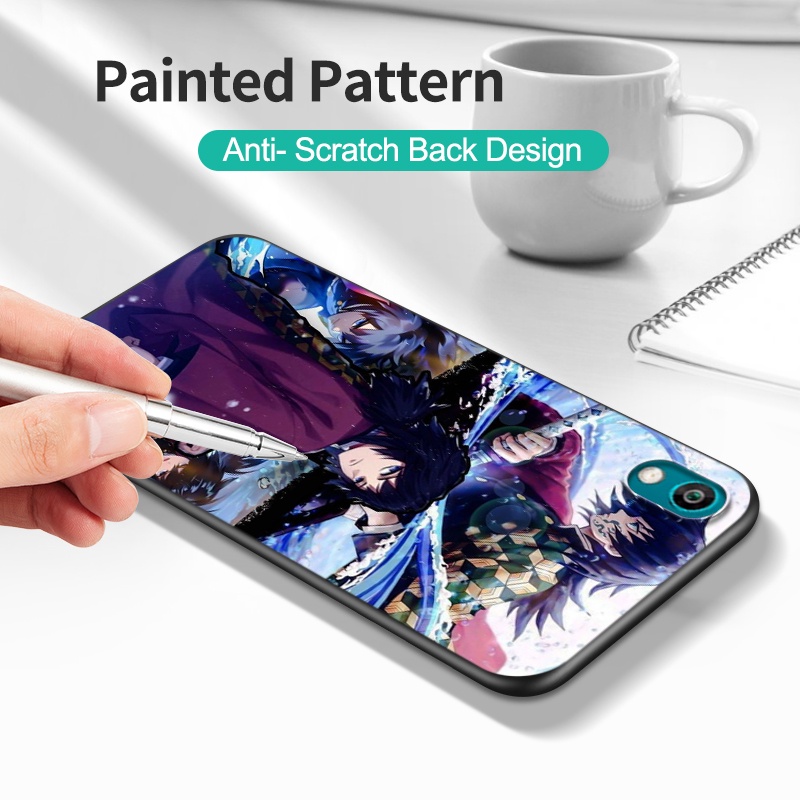 Ốp Điện Thoại tpu Dẻo Viền Đen Họa Tiết Hoạt Hình Demon Slayer Tomioka Giyuu Cho iphone 5s 5 s SE 2020 2016 6s 6 s 7 8 plus